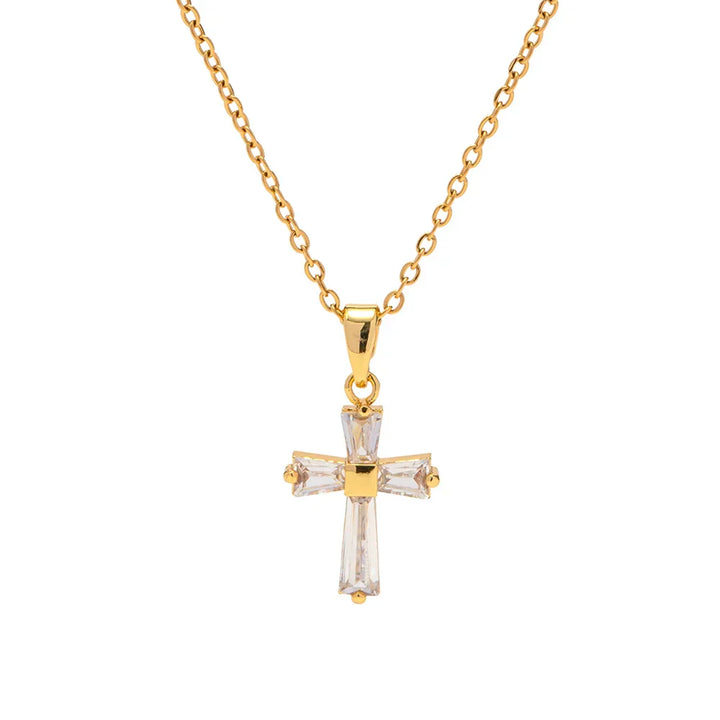 Collana con Pendente a Croce di Diamanti Delicati - Maison Léa &amp; Lou