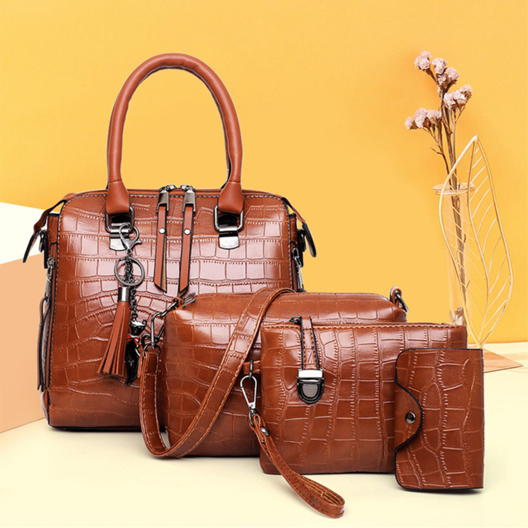 Evelyn - Everyday Elegance 4-Piece Leather Bag Set - Maison Léa & Lou
