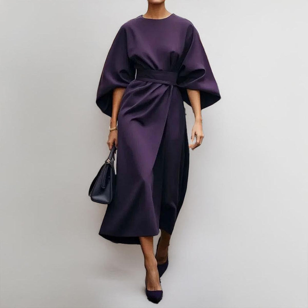Eldra - Satin Feel Batwing Sleeve Maxi Dress - Maison Léa &amp; Lou
