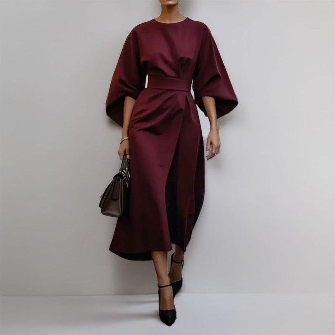 Eldra - Satin Feel Batwing Sleeve Maxi Dress - Maison Léa &amp; Lou