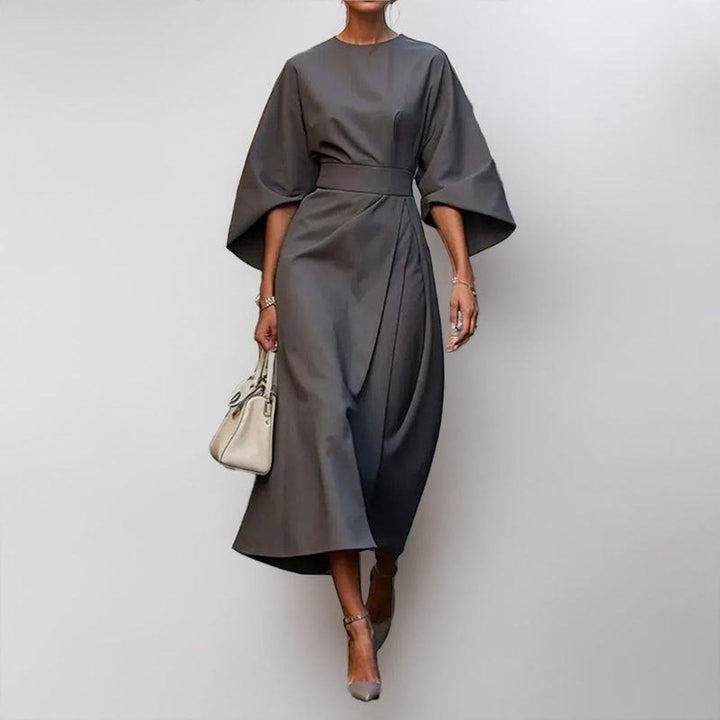 Eldra - Satin Feel Batwing Sleeve Maxi Dress - Maison Léa &amp; Lou