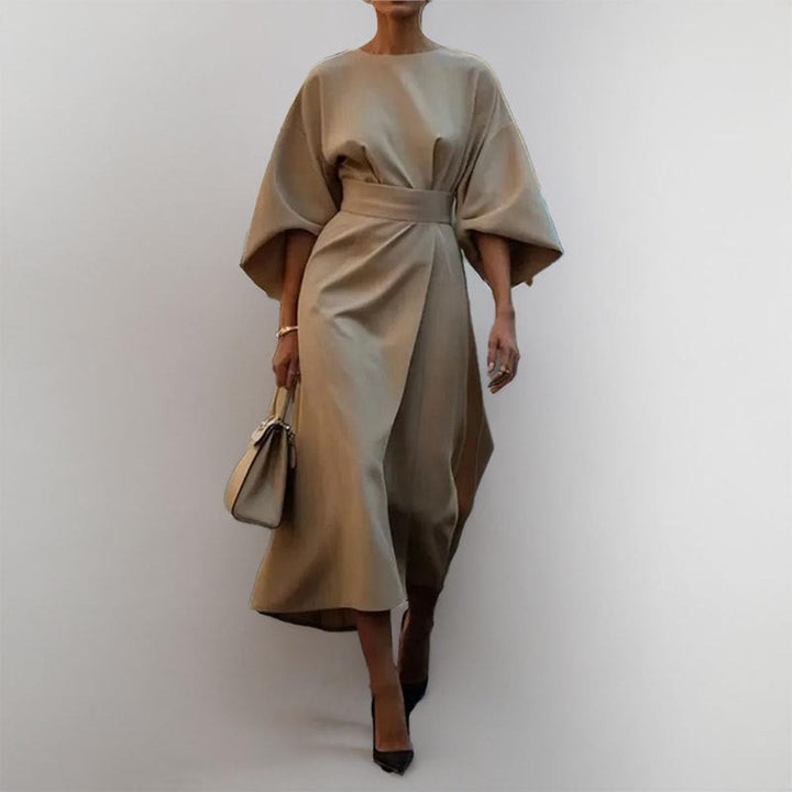 Eldra - Satin Feel Batwing Sleeve Maxi Dress - Maison Léa &amp; Lou
