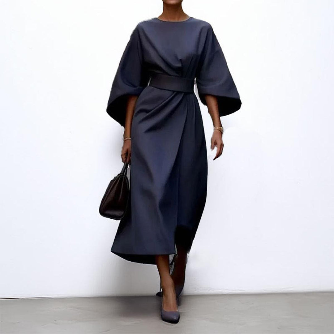 Eldra - Satin Feel Batwing Sleeve Maxi Dress - Maison Léa &amp; Lou