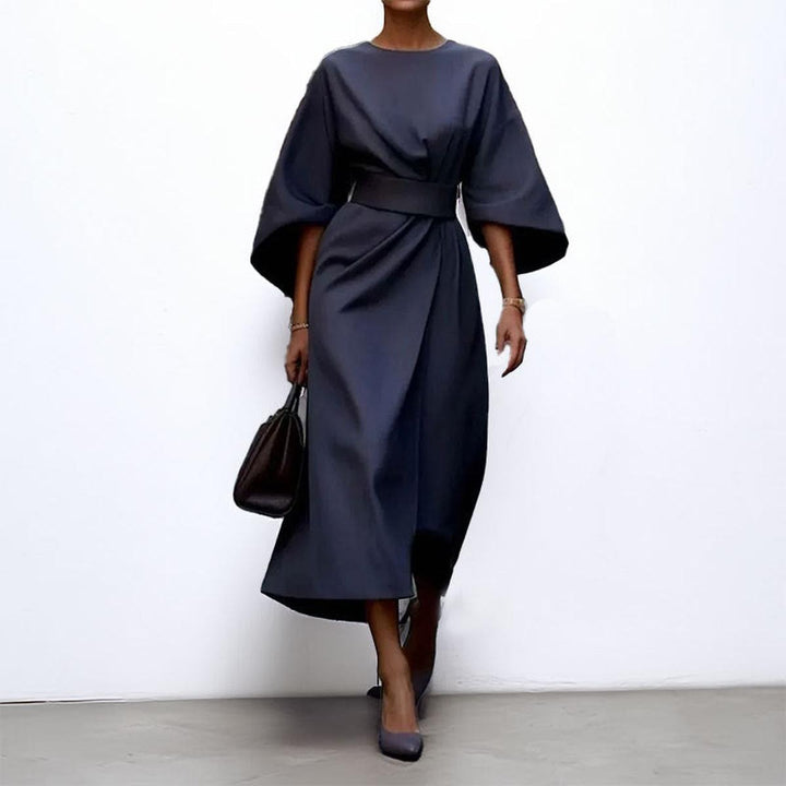 Eldra - Satin Feel Batwing Sleeve Maxi Dress - Maison Léa &amp; Lou