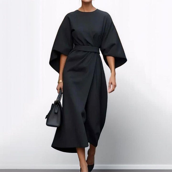 Eldra - Satin Feel Batwing Sleeve Maxi Dress - Maison Léa &amp; Lou