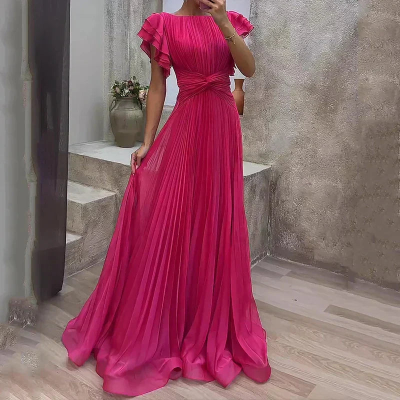 Selena | Pleated Evening Gown - Maison Léa & Lou