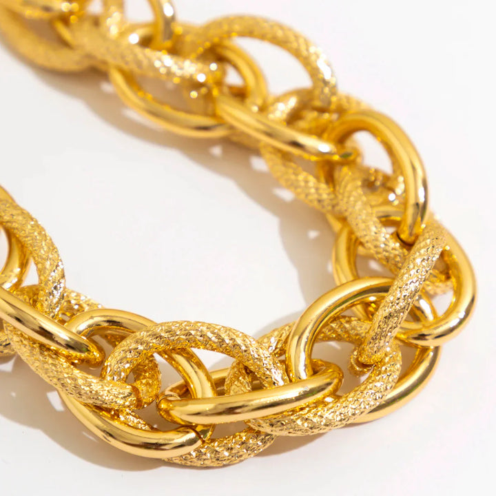 Set di Bracciale e Collana a Doppia Catena Intrecciata Bold Chunky - Maison Léa &amp; Lou