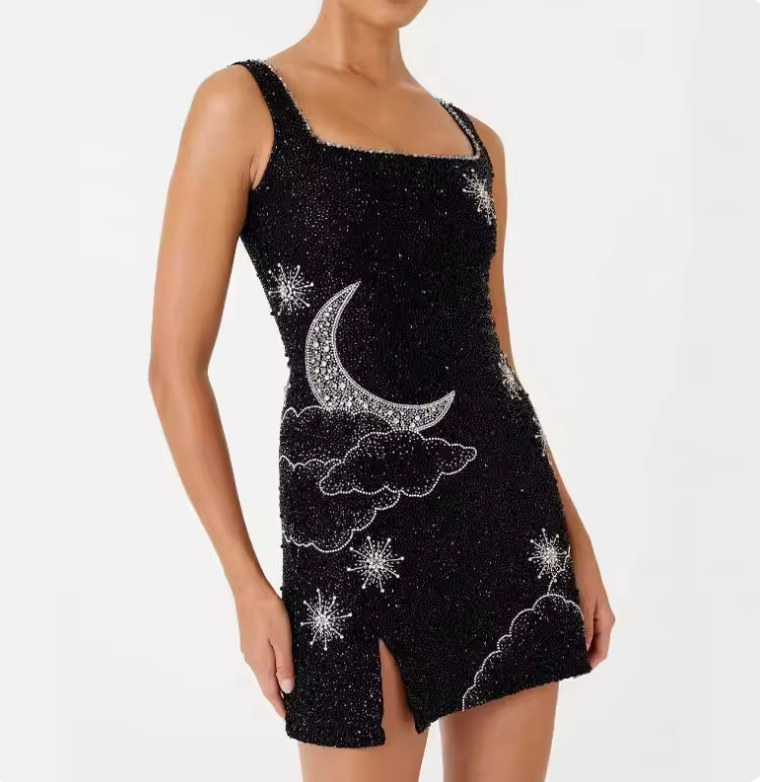 Phoebe | Mini Sequin Split Dress - Maison Léa &amp; Lou