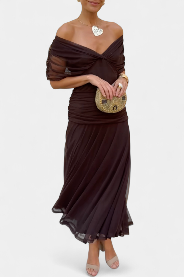 Freya - Flowing Floral V Neck Dress - Maison Léa & Lou
