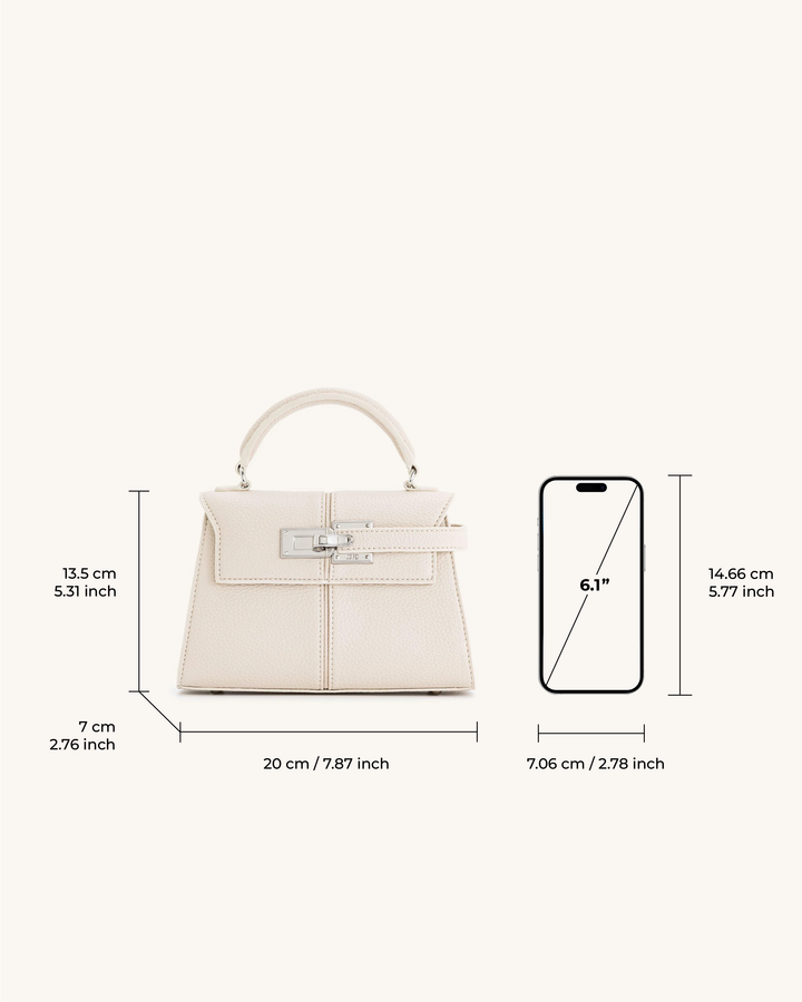 Elise Top Handle Bag - White - Maison Léa &amp; Lou