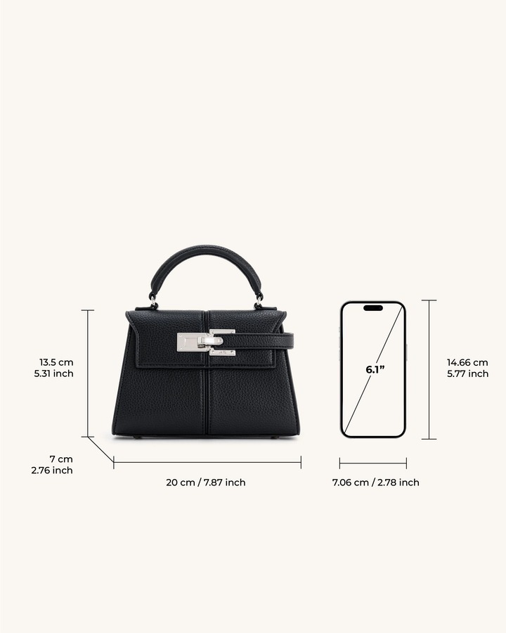 Elise Top Handle Bag - Black - Maison Léa &amp; Lou