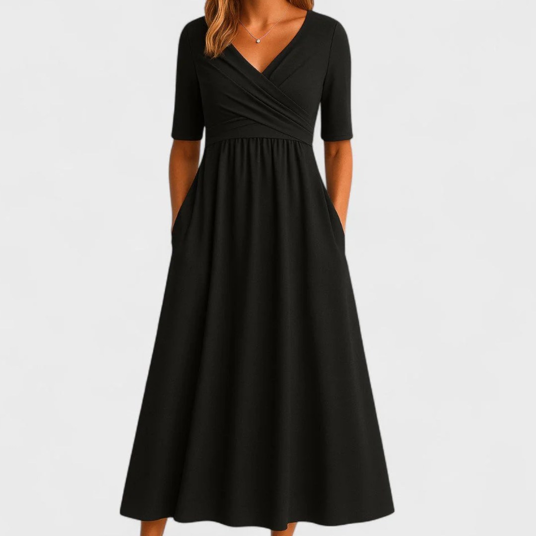Diane™ | Elegant Midi Dress with Pockets - Maison Léa &amp; Lou