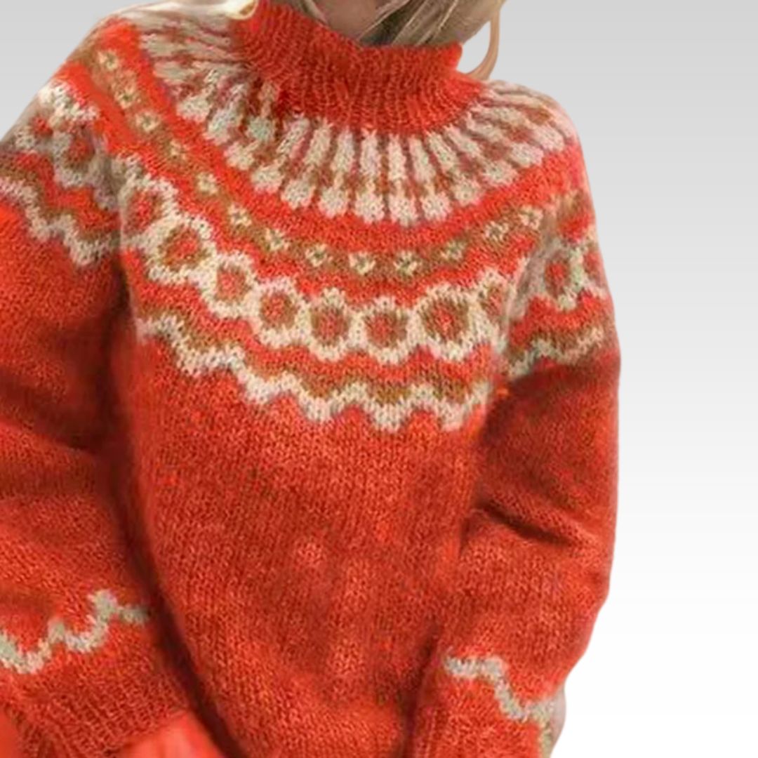 Solveig | Nordic Patterned Jumper - Maison Léa & Lou