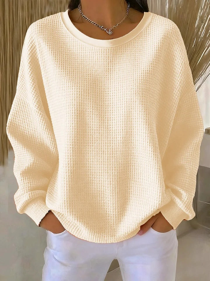 Cecilia | Relaxed Waffle-Texture Sweater - Maison Léa &amp; Lou