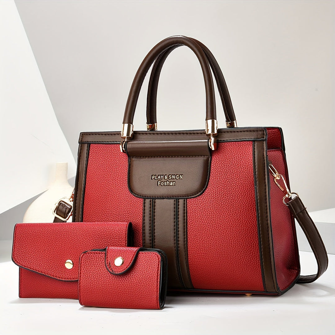 Luna - Elegant 3-Piece Leather Bag Set - Maison Léa &amp; Lou