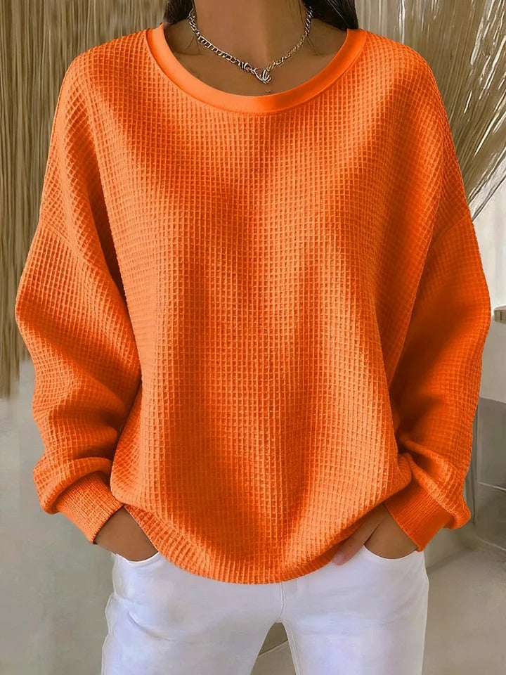 Cecilia | Relaxed Waffle-Texture Sweater - Maison Léa &amp; Lou