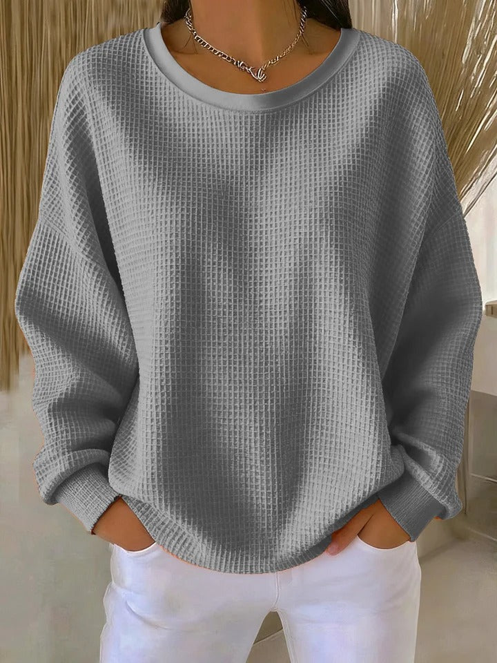 Cecilia | Relaxed Waffle-Texture Sweater - Maison Léa &amp; Lou