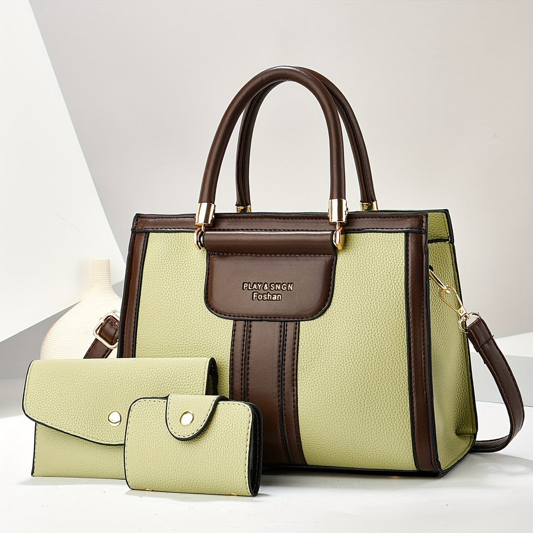 Luna - Elegant 3-Piece Leather Bag Set - Maison Léa &amp; Lou