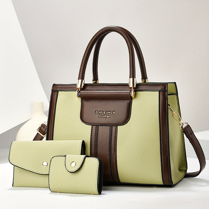 Luna - Elegant 3-Piece Leather Bag Set - Maison Léa &amp; Lou