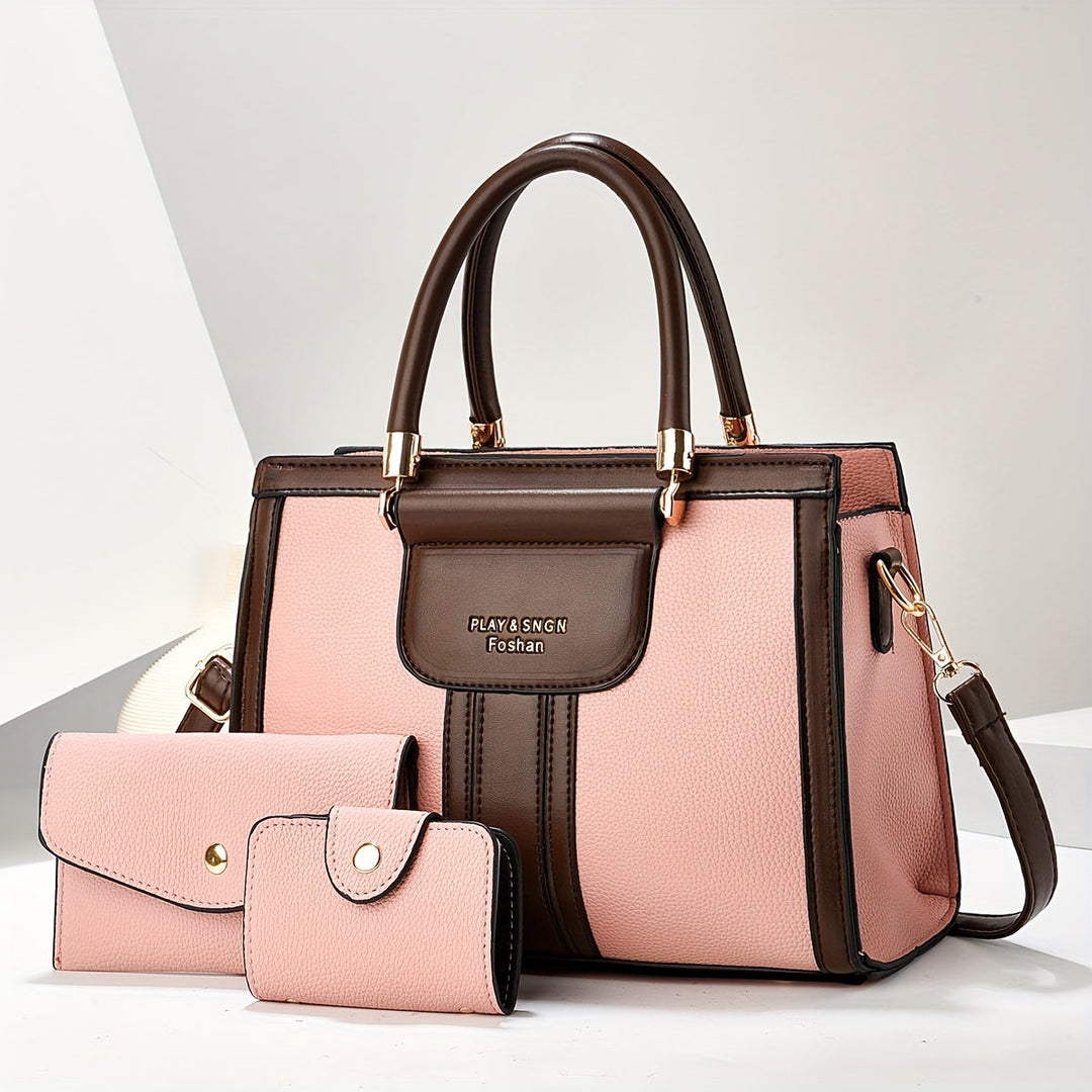 Luna - Elegant 3-Piece Leather Bag Set - Maison Léa &amp; Lou