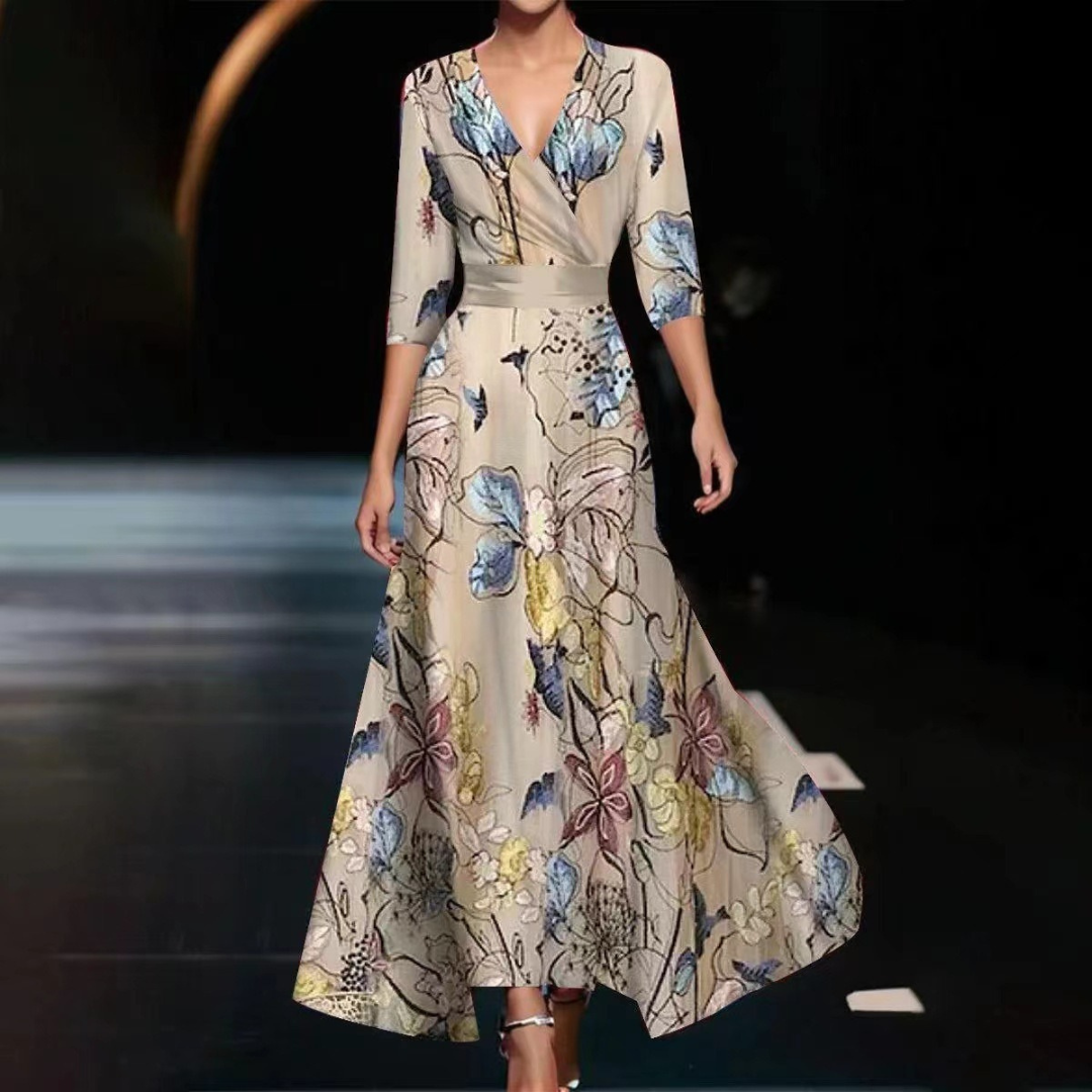 Vivian | Stylish Elegant Print Dress - Maison Léa &amp; Lou