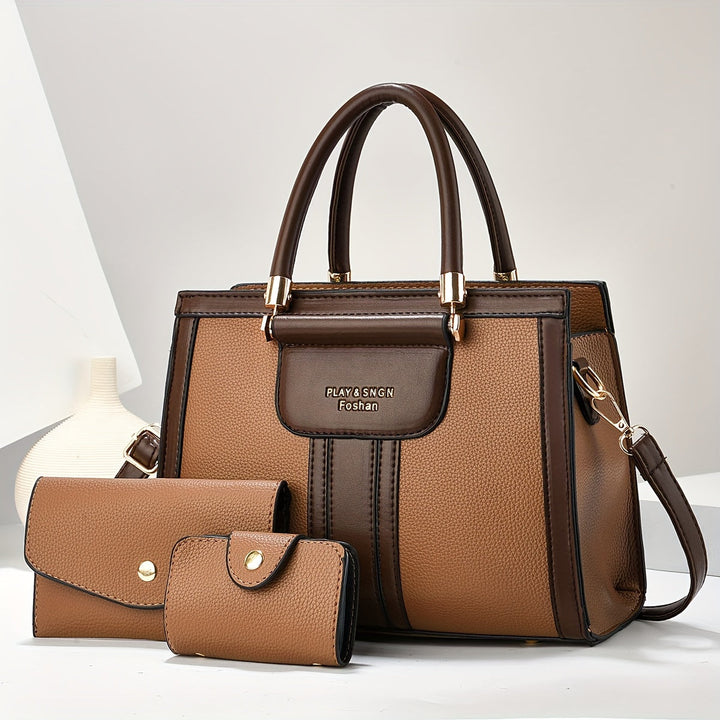 Luna - Elegant 3-Piece Leather Bag Set - Maison Léa &amp; Lou