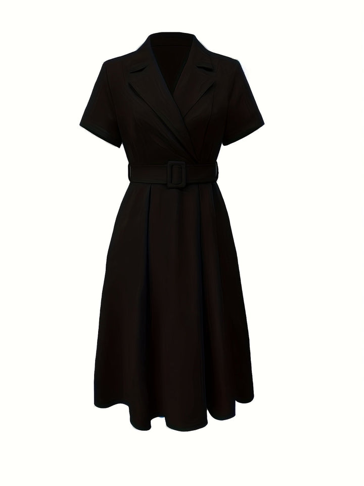 Celina Bloom - Elegant Black A-Line Dress - Maison Léa &amp; Lou