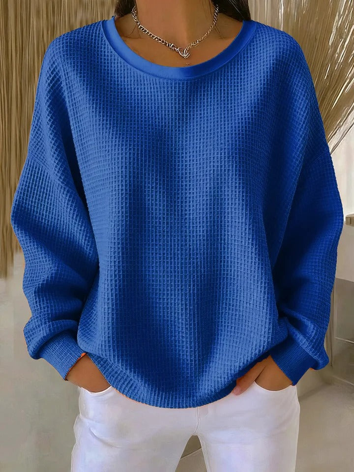 Cecilia | Relaxed Waffle-Texture Sweater - Maison Léa &amp; Lou