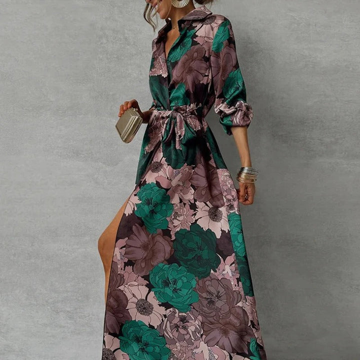 Lily | Belted Maxi Dress - Maison Léa &amp; Lou