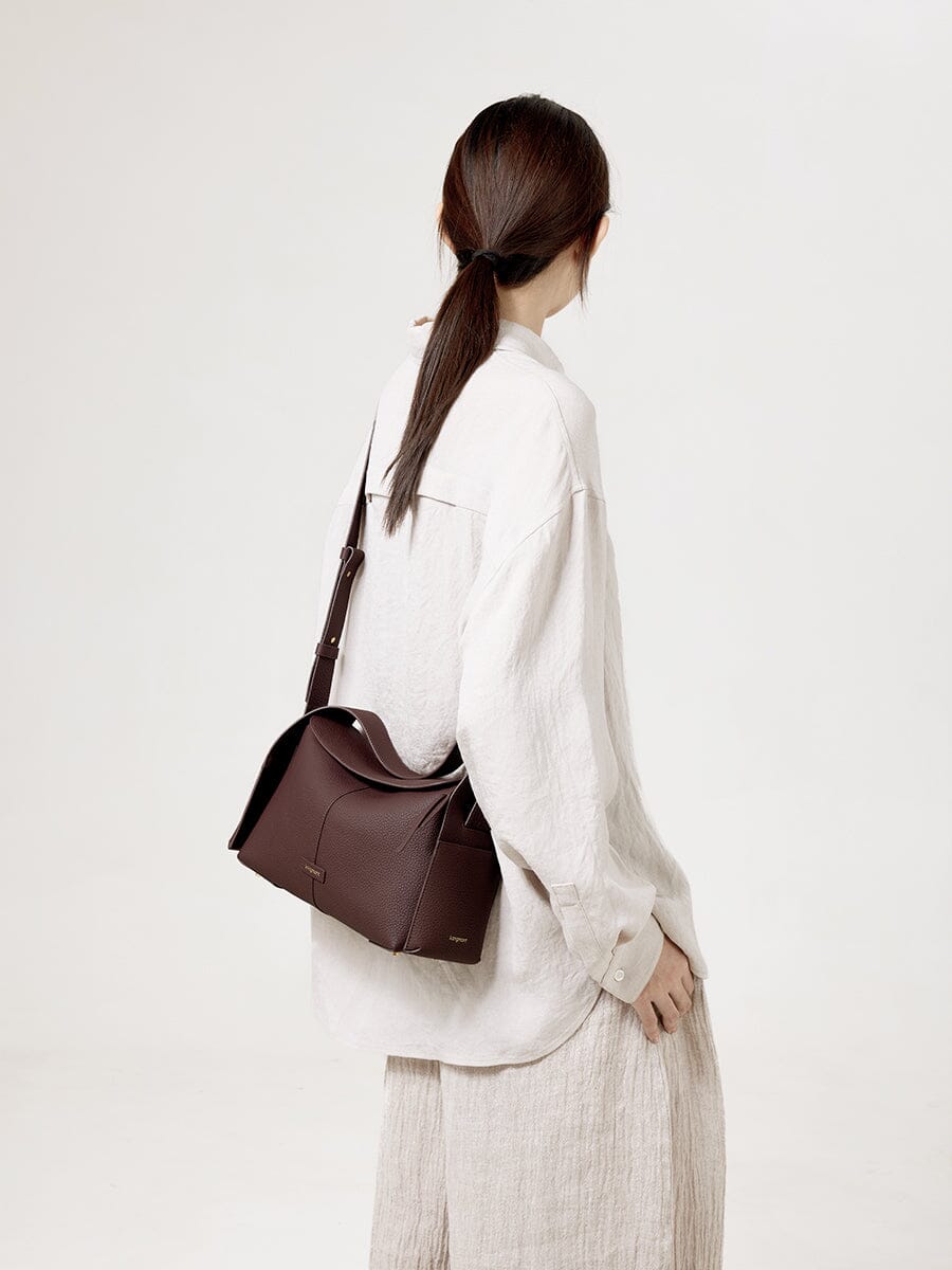 Large Lioré Roof Bag - Burgundy - Maison Léa & Lou
