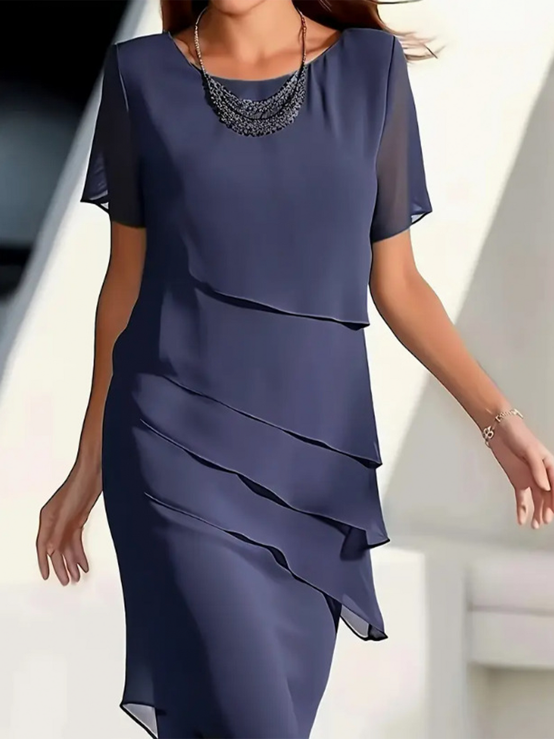 Aria - Timeless Chiffon Layered Dress - Maison Léa &amp; Lou