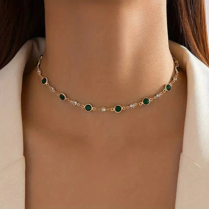 Collana Choker con Smeraldi e Diamanti - Maison Léa &amp; Lou