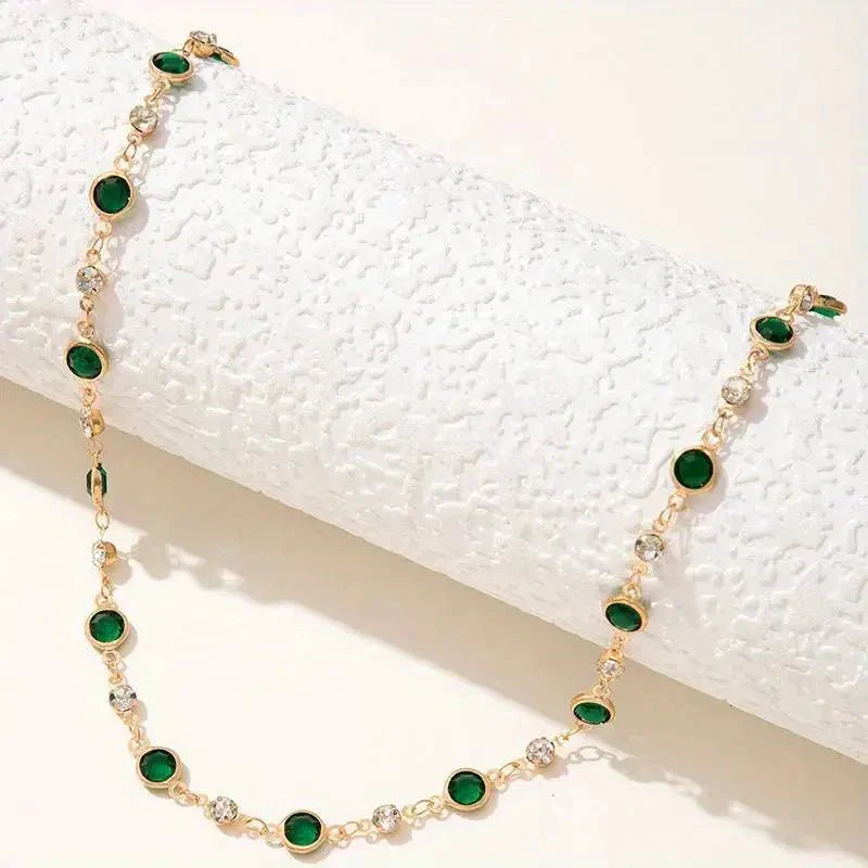 Collana Choker con Smeraldi e Diamanti - Maison Léa &amp; Lou