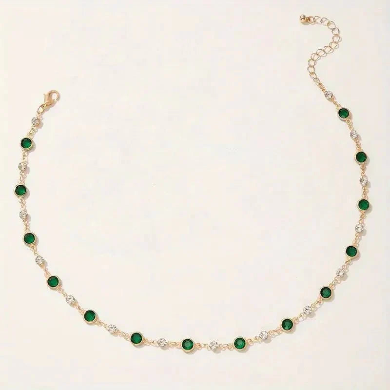 Collana Choker con Smeraldi e Diamanti - Maison Léa &amp; Lou