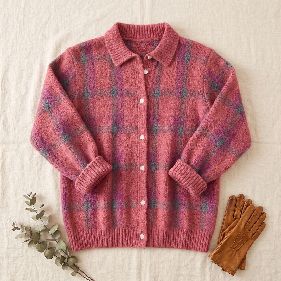 Lily | Plaid Knit Cardigan
