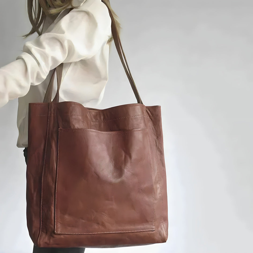Carol - Modern Chic Leather Tote Bag - Maison Léa &amp; Lou
