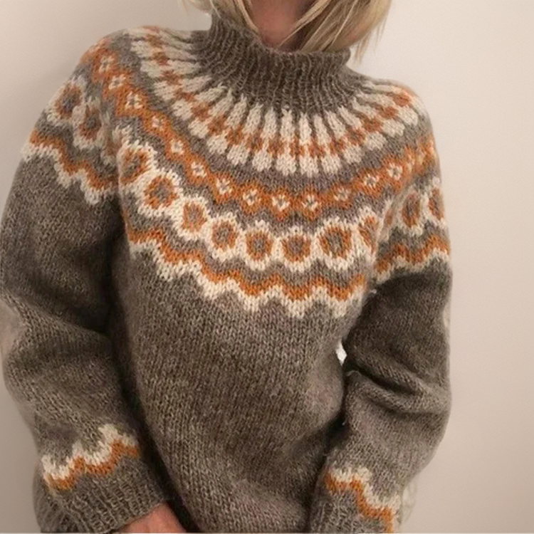Solveig | Nordic Patterned Jumper - Maison Léa & Lou