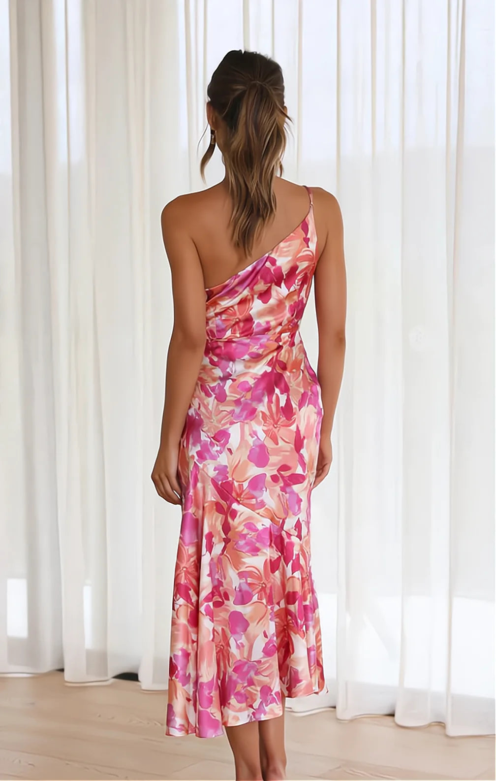 Violet | Floral Satin Gown - Maison Léa &amp; Lou