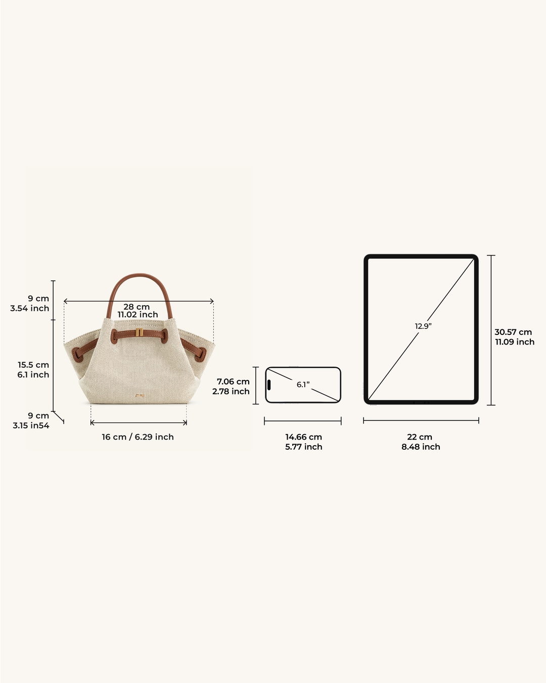 JW P Mini Tote Bag - Maison Léa &amp; Lou
